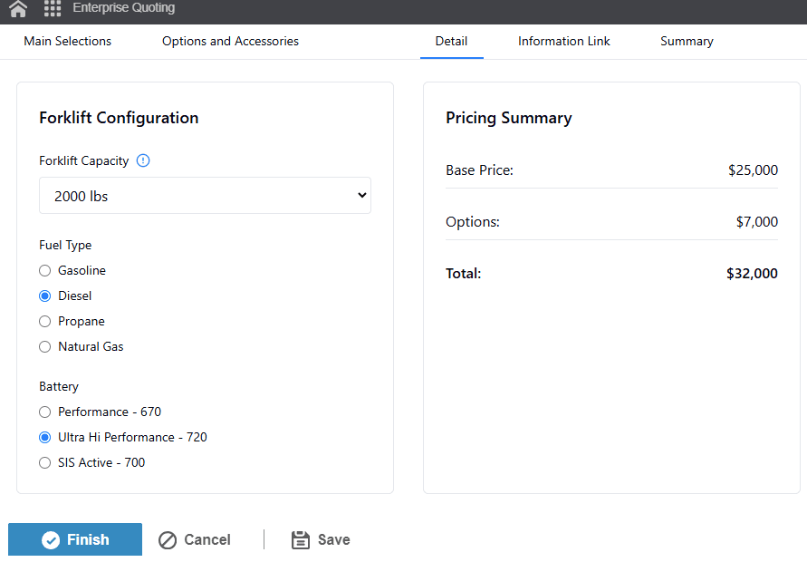 Enterprise Quoting and Configurator — Tailored to the Catalogue